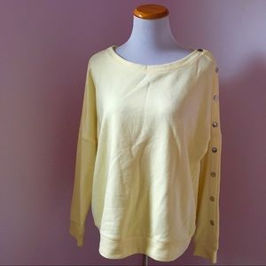 Lumiere Yellow Button-Sleeve Sweater